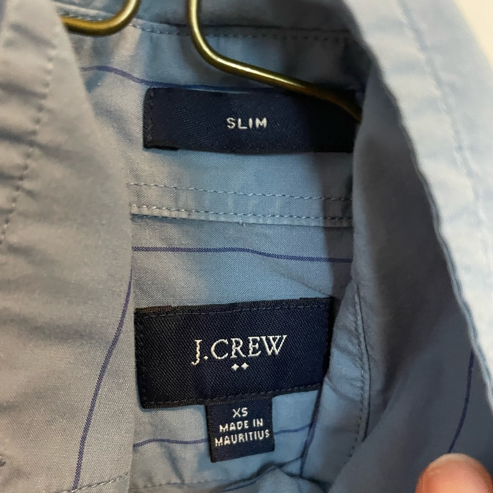 Blue, slim XS J. Crew button down. Gently worn